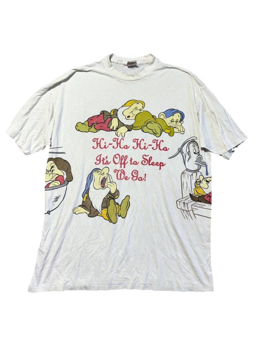 Disney XL Seven Dwarfs Vintage T-Shirt "Hi-Ho Hi-Ho Its Off To Sleep We Go"